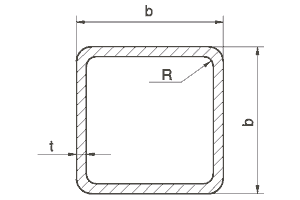 drawing of square welded hollow section