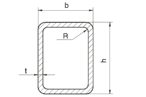drawing of rectangular welded hollow section