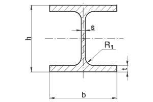 drawing of wide flange beams HEB